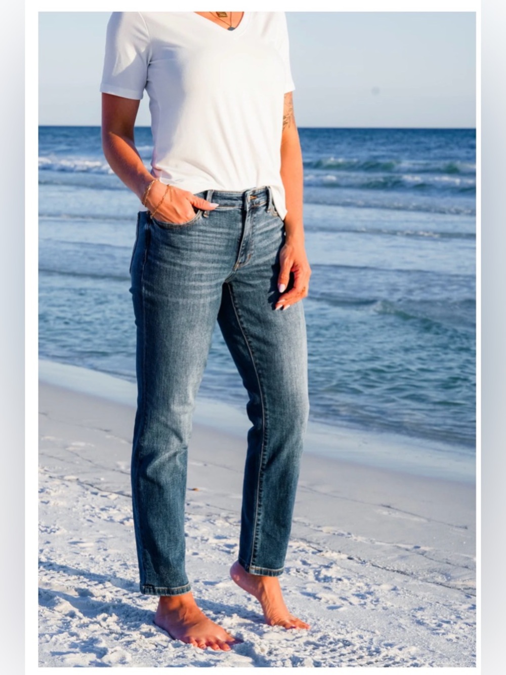 JUDY BLUE Mid Rise Dark Vintage Wash Non-Distressed Boyfriend